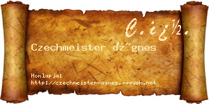 Czechmeister Ágnes névjegykártya